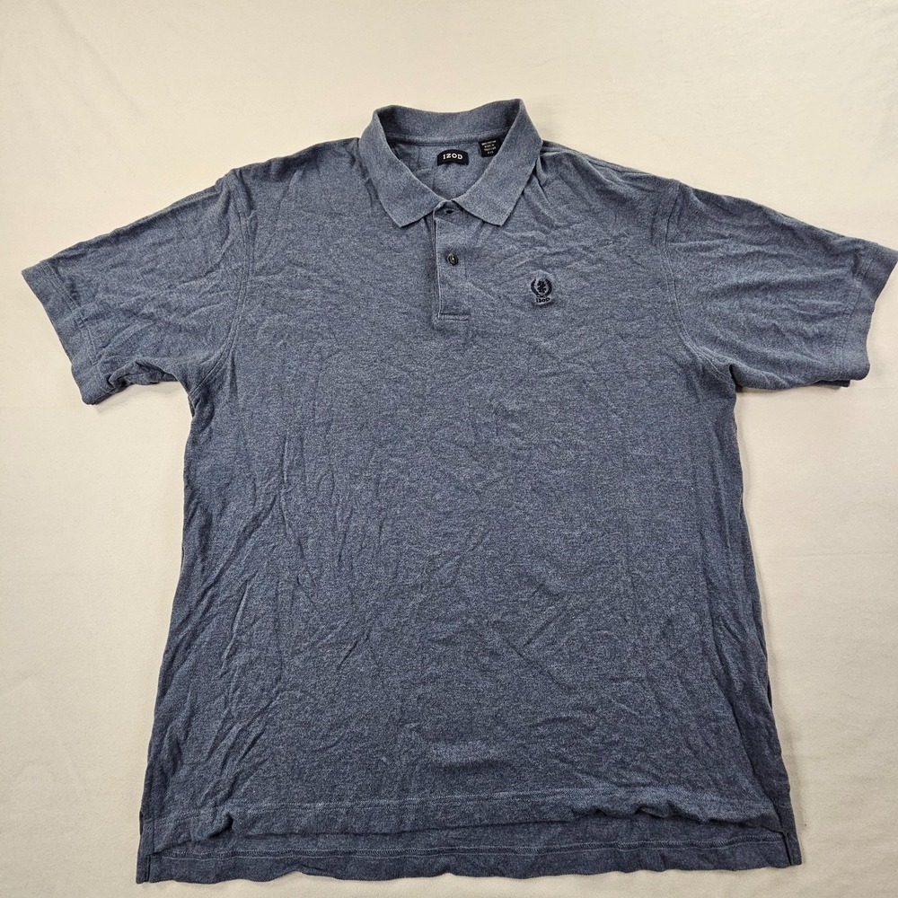 IZOD Blue Short Sleeve Cotton Polo Shirt Men's 2XL
